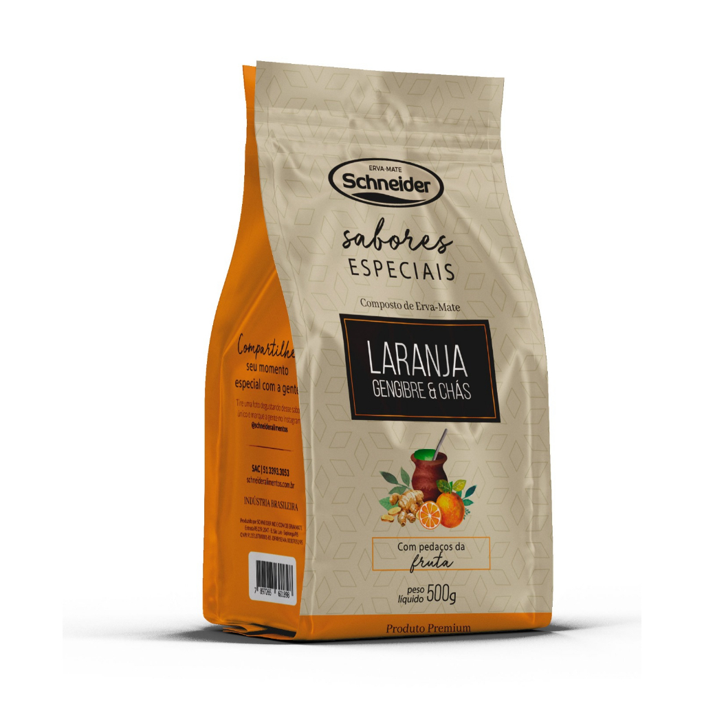 Erva-mate composta sabores laranja 500g Schneider