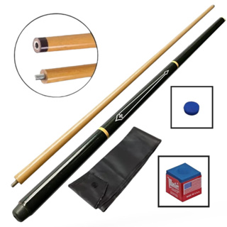 Kit Taco de Rosca de Sinuca Bilhar Cruz de Malta com Capa Giz Master e Sola de Couro