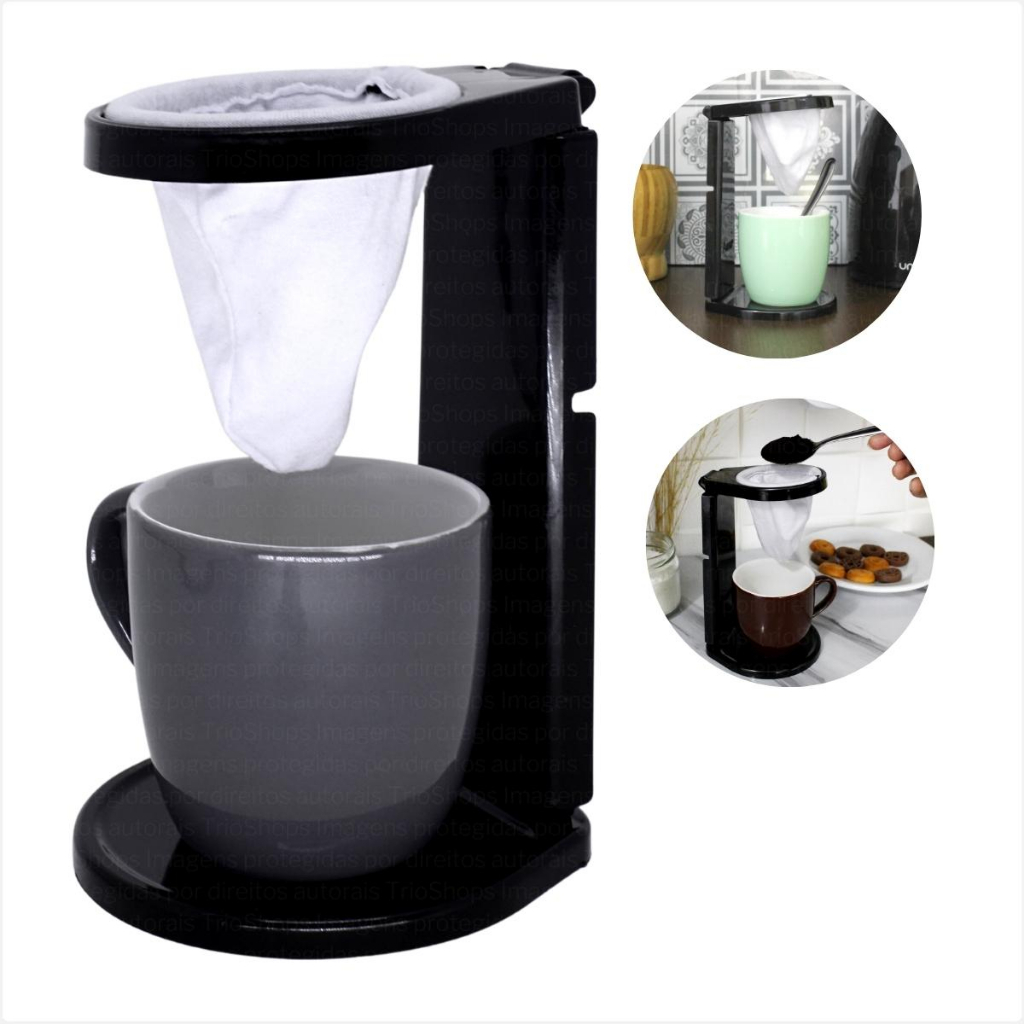 Coador Café Expresso Com Suporte com 2 Refis Extra | Shopee Brasil