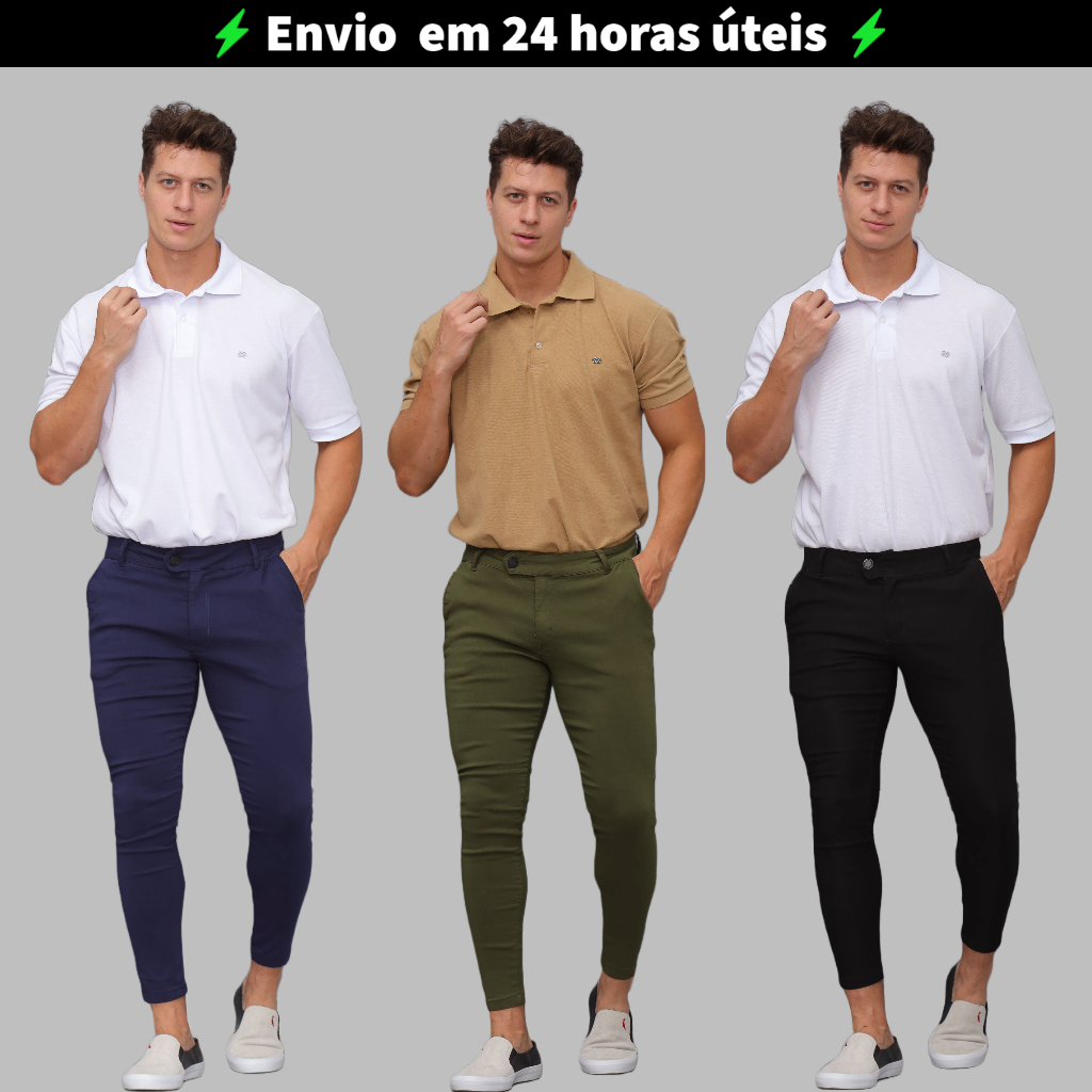 Calça social masculina store cropped