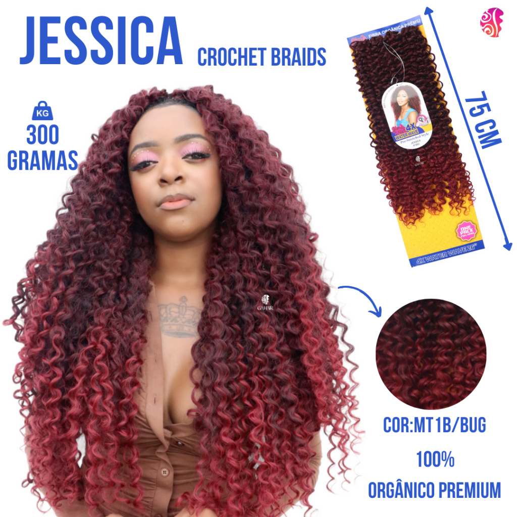 Cabelo Orgânico Cacheado Para Crochet Braids 75 Cm 300Gr Lançamento -  Jessica