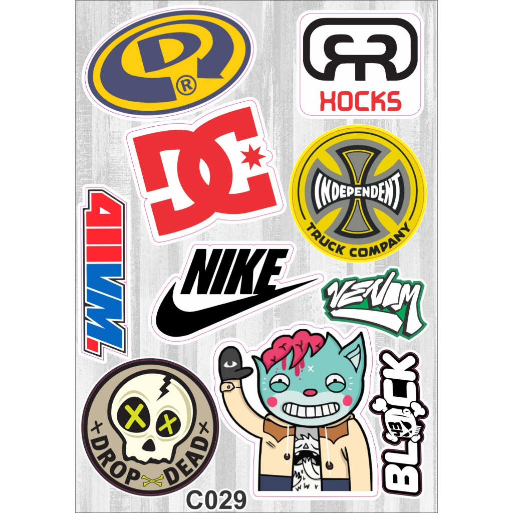 Cartela de Adesivos de skate Personalizados | Logo de Marcas | Cartela ...