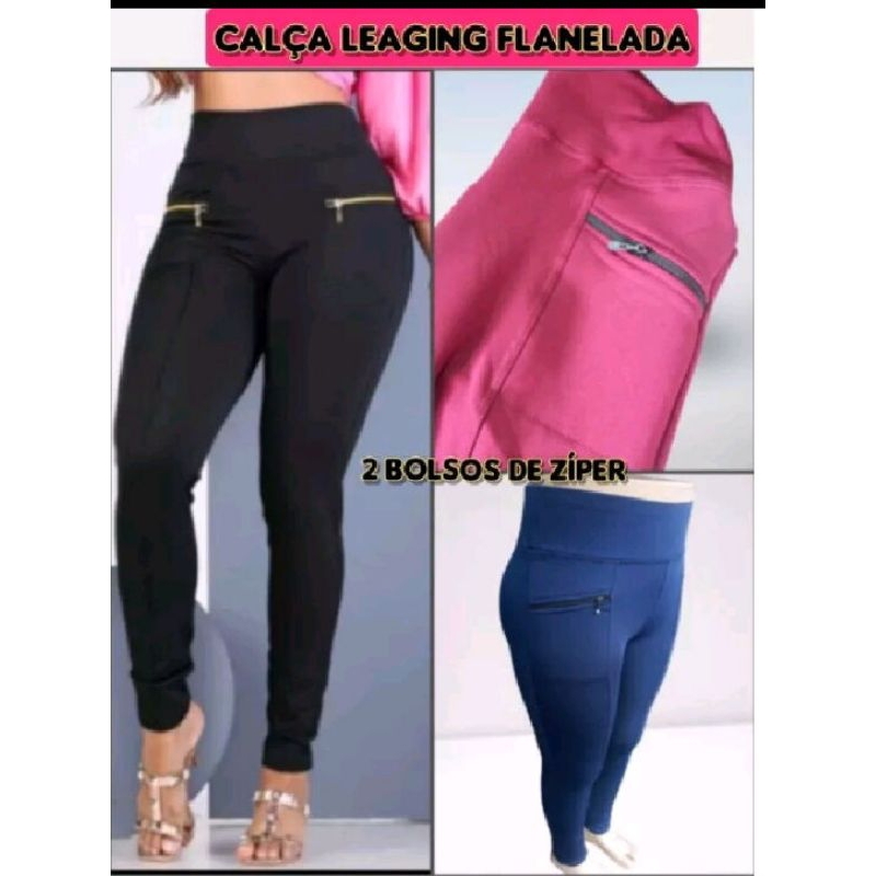 Calça Legging Forrada/Flanelada Ñ Fica TRANSPARENTE