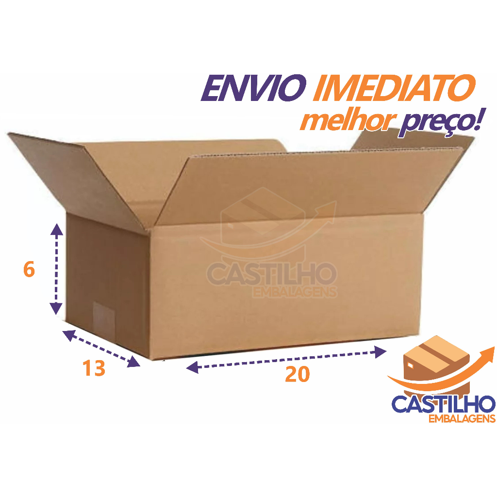 25 Caixas de Papelão Medida 20x13x6- Correios Sedex..