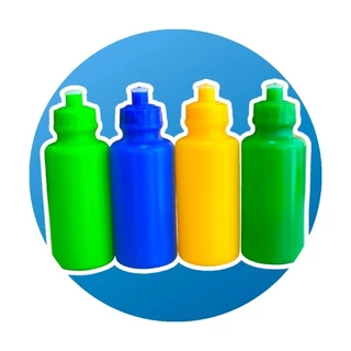 kit c/25 Garrafinhas de Plástico Squeeze de água com bico de silicone 500ml