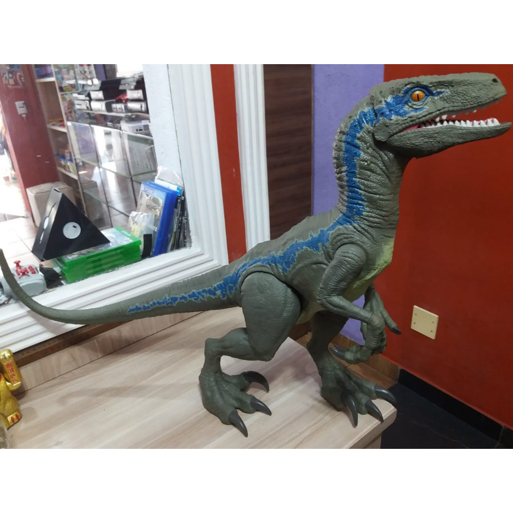 Velociraptor Blue Super Colossal Jurassic World 2018 Mattel Shopee Brasil 8848