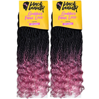 Blonde Pink Faux Locs, Pink Black Faux Locs