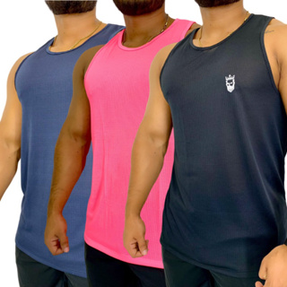 KIT 03 Regatas Masculinas Esportivas Dryfit Para Academia