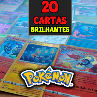 20 Cartas Pokémon BRILHANTES - ORIGINAL COPAG - Cartas Foil, Reverse Foil, Holográficas, Reverse Holo