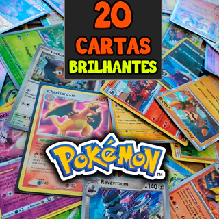 20 Cartas Pokémon BRILHANTES - ORIGINAL COPAG - Cartas Foil, Reverse Foil, Holográficas, Reverse Holo