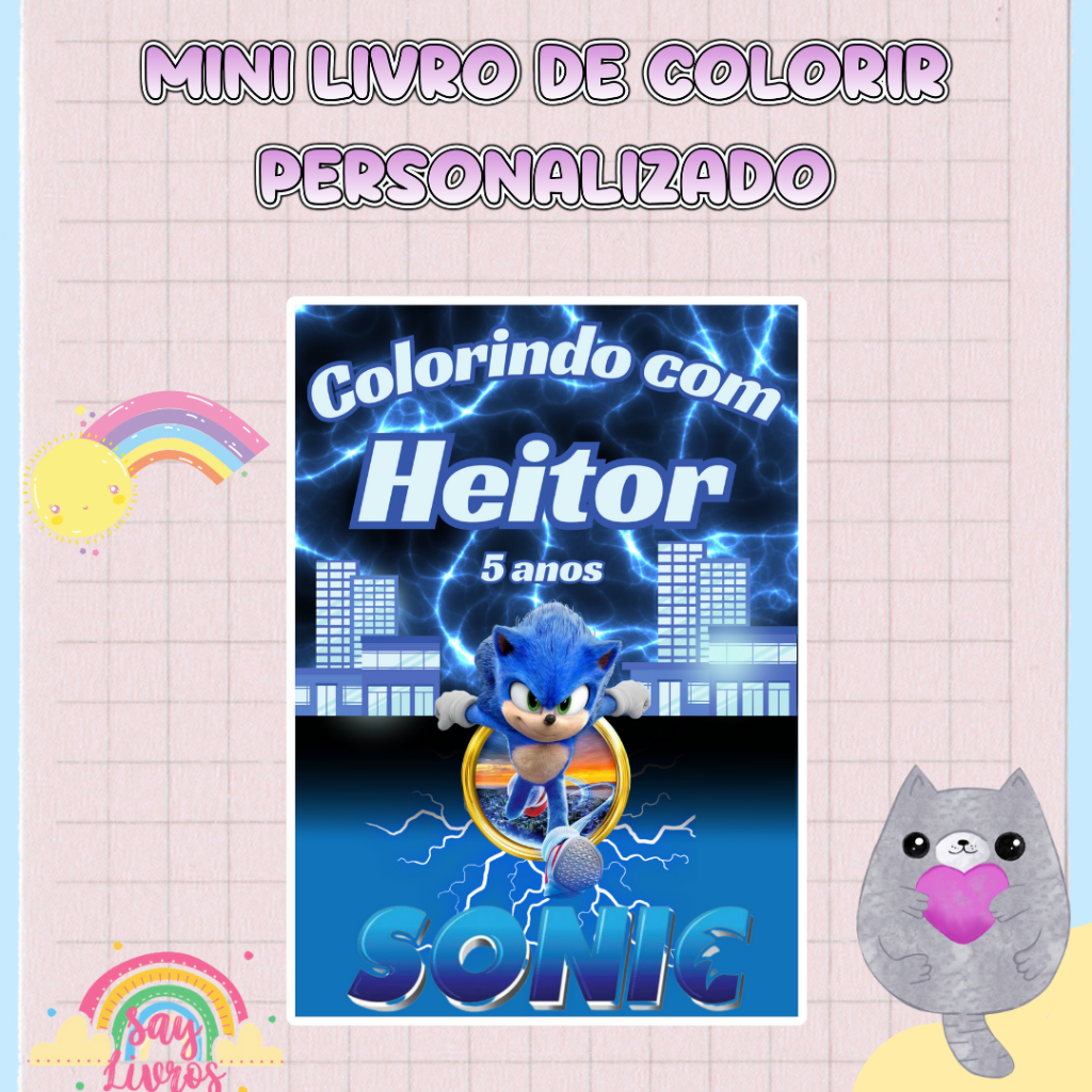 Noble Sonic the Hedgehog livro de colorir, Sonic O ouriço livro de colorir  