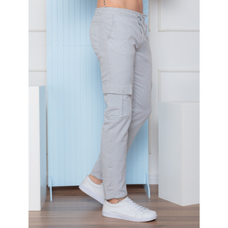 Calça masculino Cargo fino estilo social de verão / leve e respirável / legal