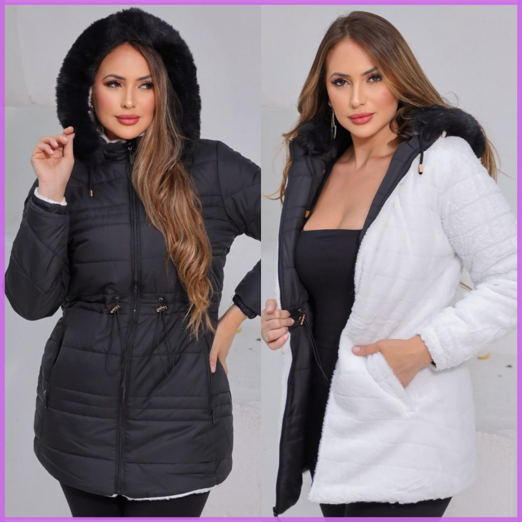 ジャケット・アウター Acka teddy loop coat size1 Jaqueta Teddy Dupla Face Peluciada Feminina Parka com Capuz