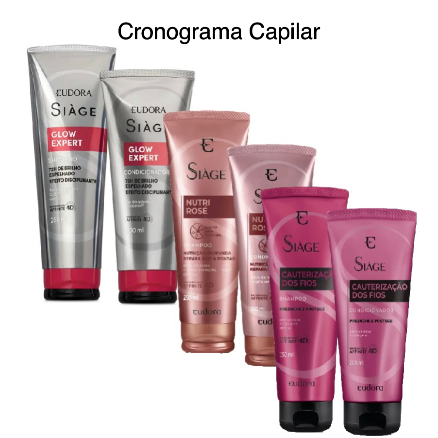Cronograma Capilar Eudora: Siàge Glow Expert + Nutri Rosé ...