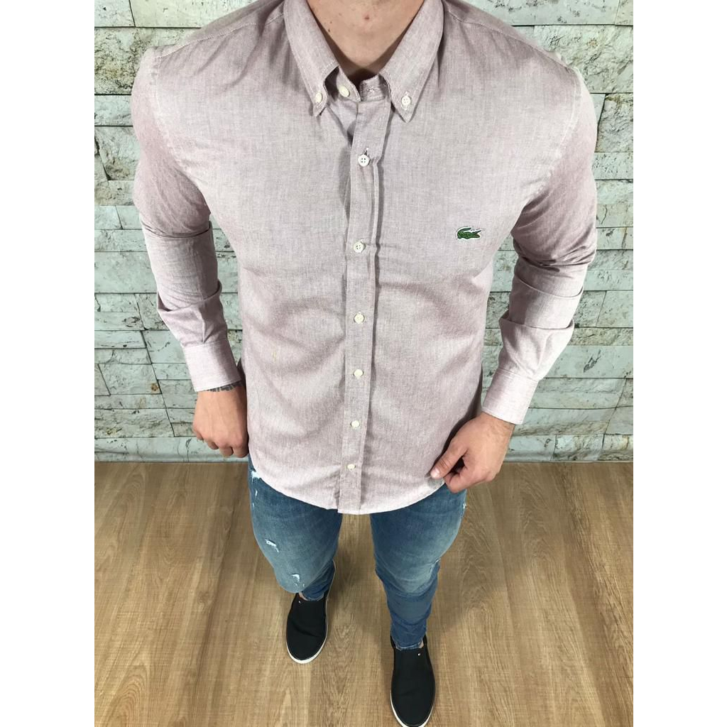 Camisa Social manga longa - QUALIDADE PREMIUM - Lacoste | Shopee Brasil