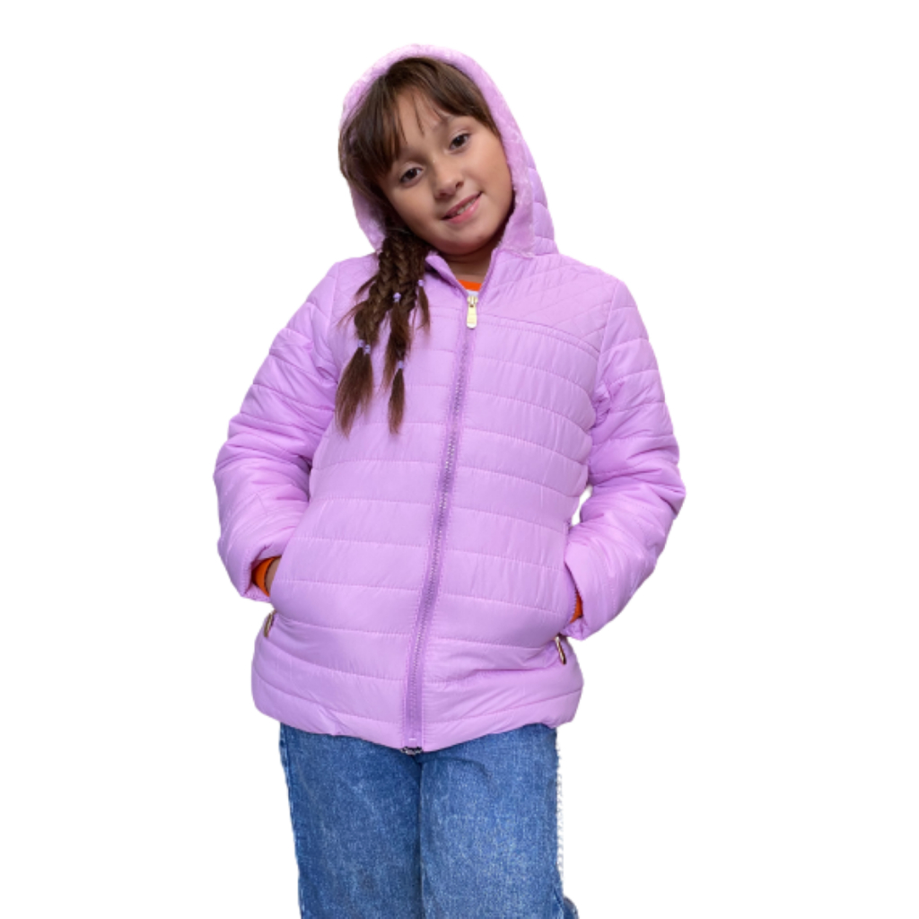 jaqueta infantil menina bobojaco nylon peluciado frio intenso barato