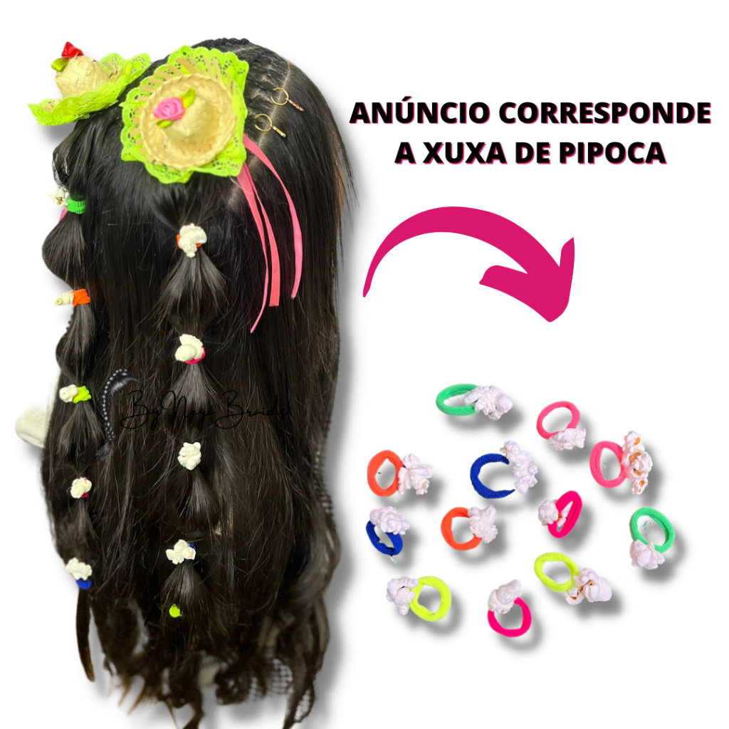 Xuxa De Pipoca Xuxinha De Cabelo Festa Junina Elástico | Shopee Brasil