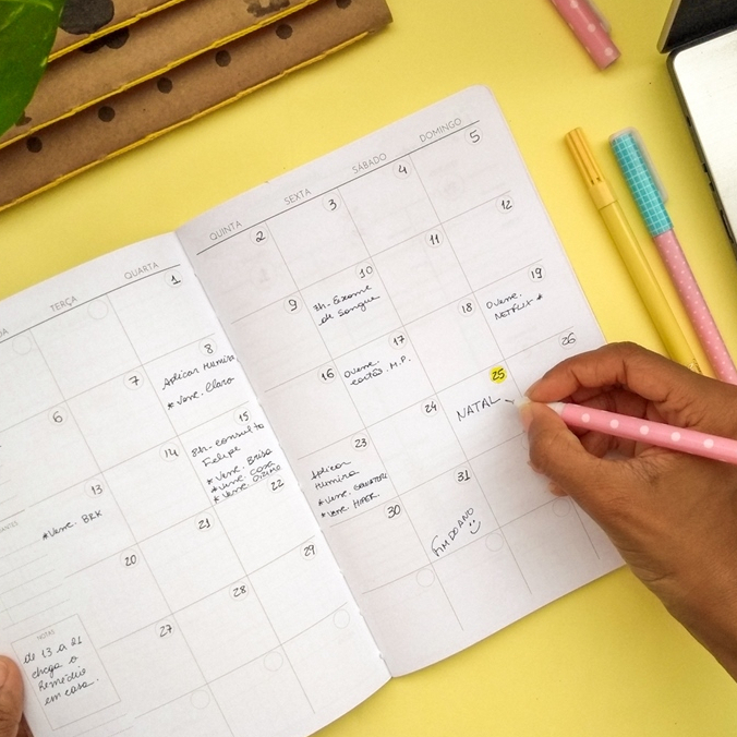 Planner Trimestral KRAFT - Planner Permanente | Planner sem data ...