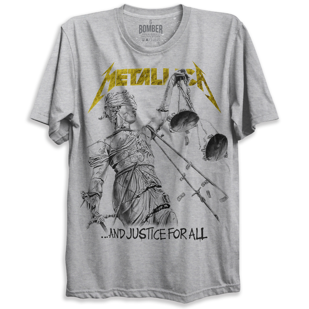 Camiseta - Metallica - ...And Justice For All (Cinza Mescla)