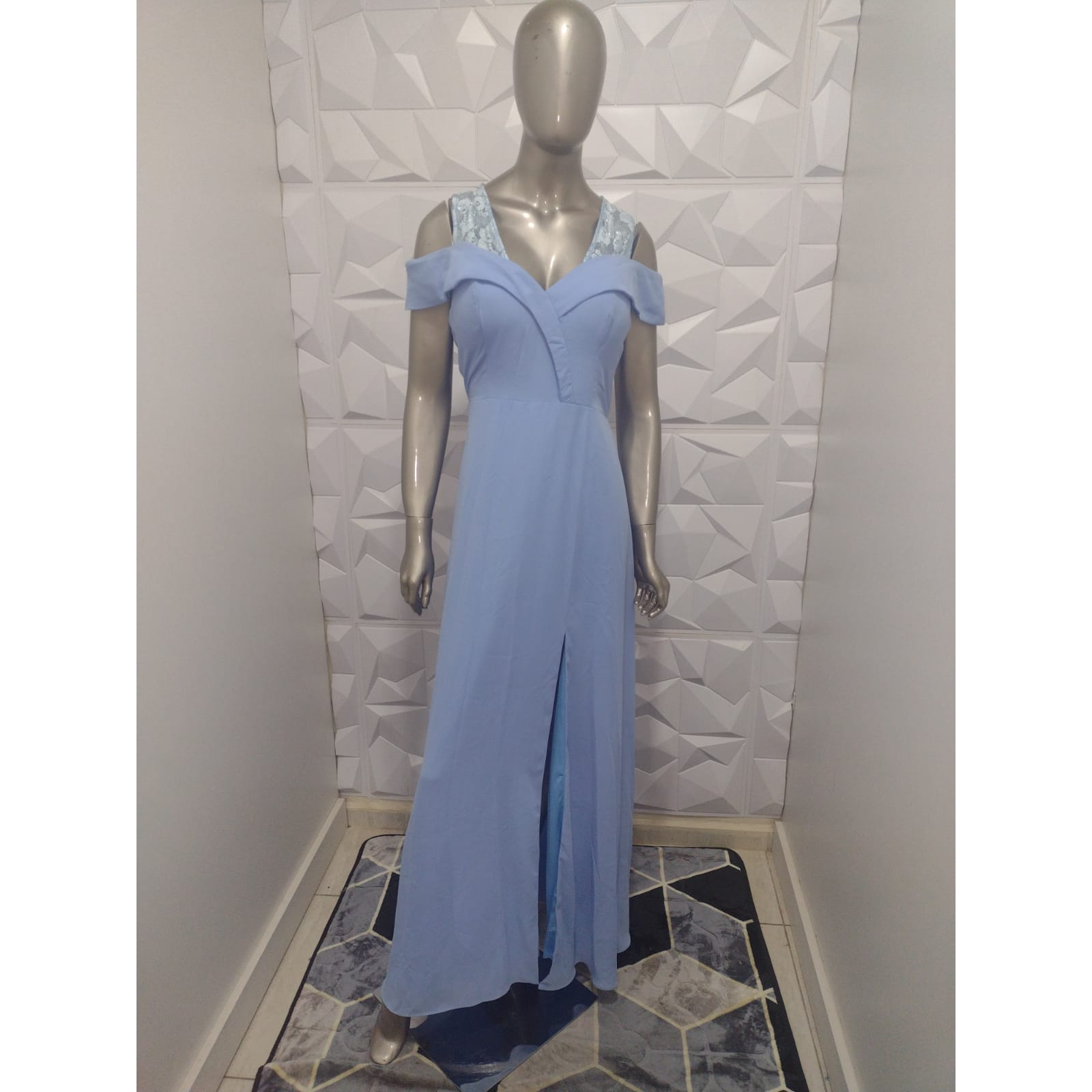 Vestido De Festa Longo Azul Serenity PROMOÇÃO | Shopee Brasil