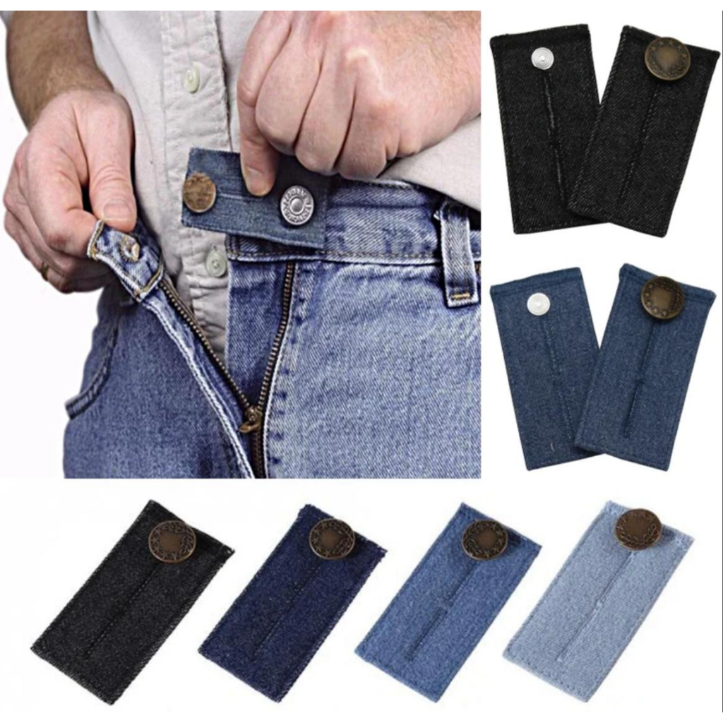 1 Pcs Fivela De Extensão De Roupas Jeans Cintura Expansor Botão Extensor De Calça Cinto Elástica Ajustável Acessórios De Costura