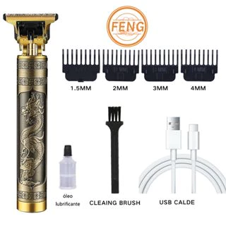 Maquina de Barbear cortar cabelo Aparador Profissional barbeador acabamento Sem Fio Portátil Potente Dragão corpo de metal