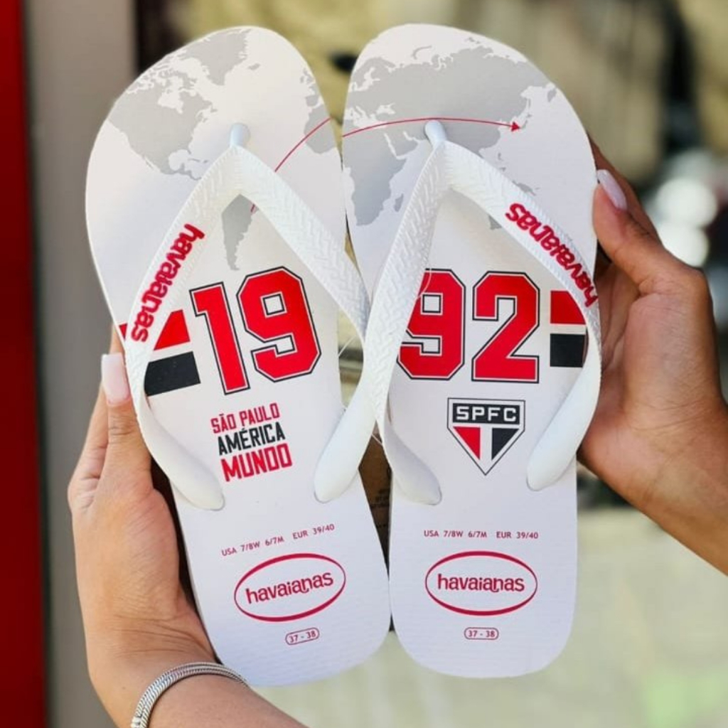 Chinelo Havaianas São Paulo Top Times Havaiana Original Produto Licenciado