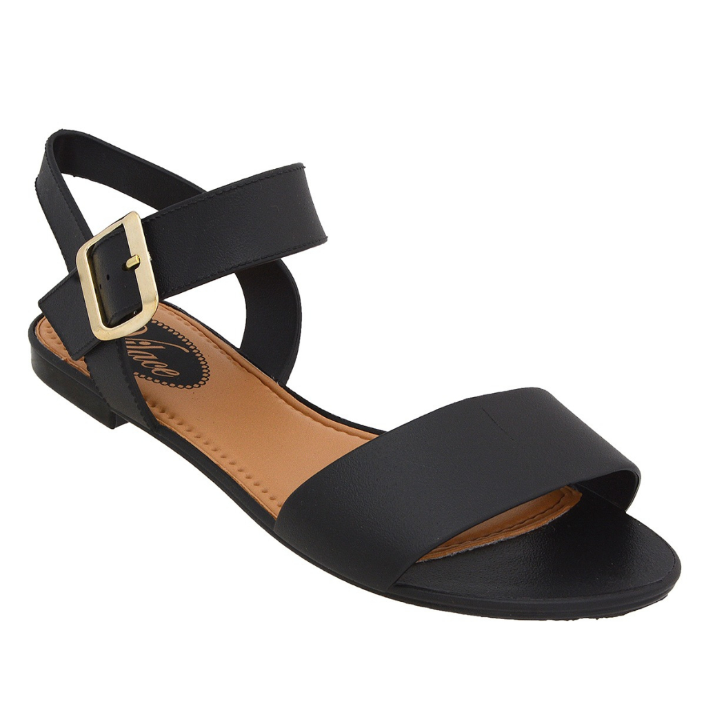 Sandália Rasteira feminina fivela