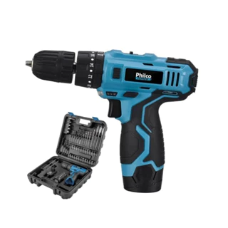 Parafusadeira e Furadeira com Impacto Philco Force PPF03MF 12v e Bateria de Lítio + Maleta 51 Acessórios Bivolt