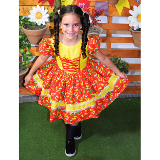 Vestido Infantil Festa Junina São João Caipira Com Chapéu M - Ri Happy
