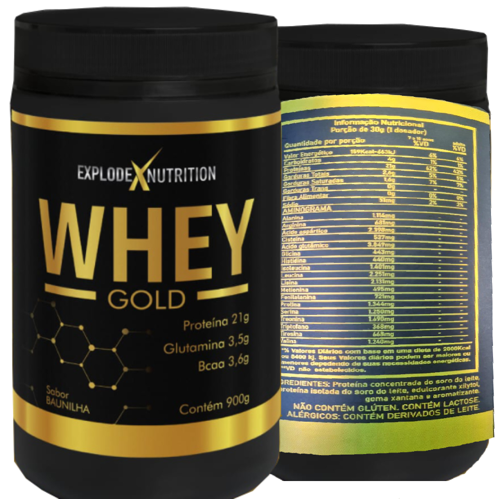 GOLD WHEY CONCENTRADO ISOLADO 900G – EXPLODE NUTRITION