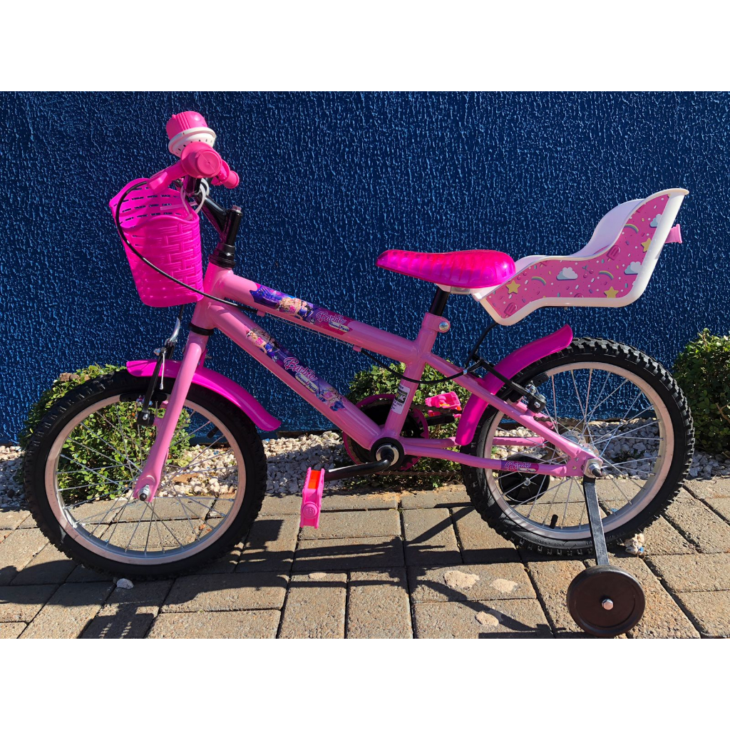 Bicicleta Caloi Barbie Aro 16 c/ Rodinhas Laterais Ros