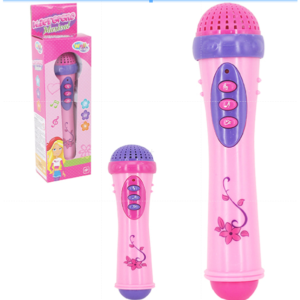 Brinquedo Microfone Toca Musica Infantil Com Luz Som Menina