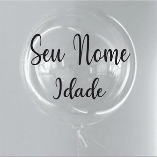 KIT Balão Bubble Personalizado 60cm + Vinil Adesivo - Decoração Personalize com seu Nome, Idade ou Frase.