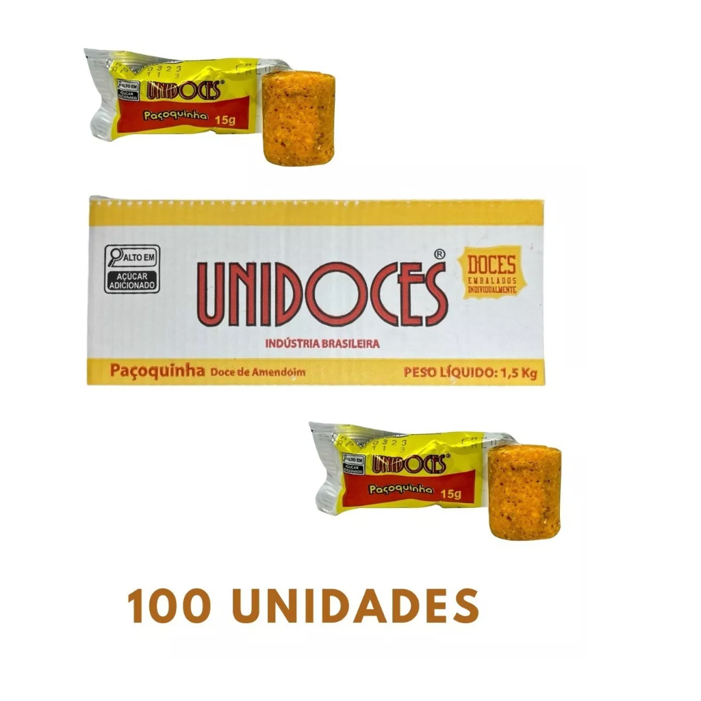 Paçoca Rolha Gourmet Unidoces Caixa Com 100 unidades - 1,5kg | Shopee ...