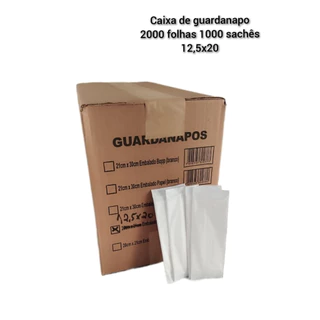 Guardanapo Sachê embalado caixa 2000 unidades 1000 sachês 12.5x20