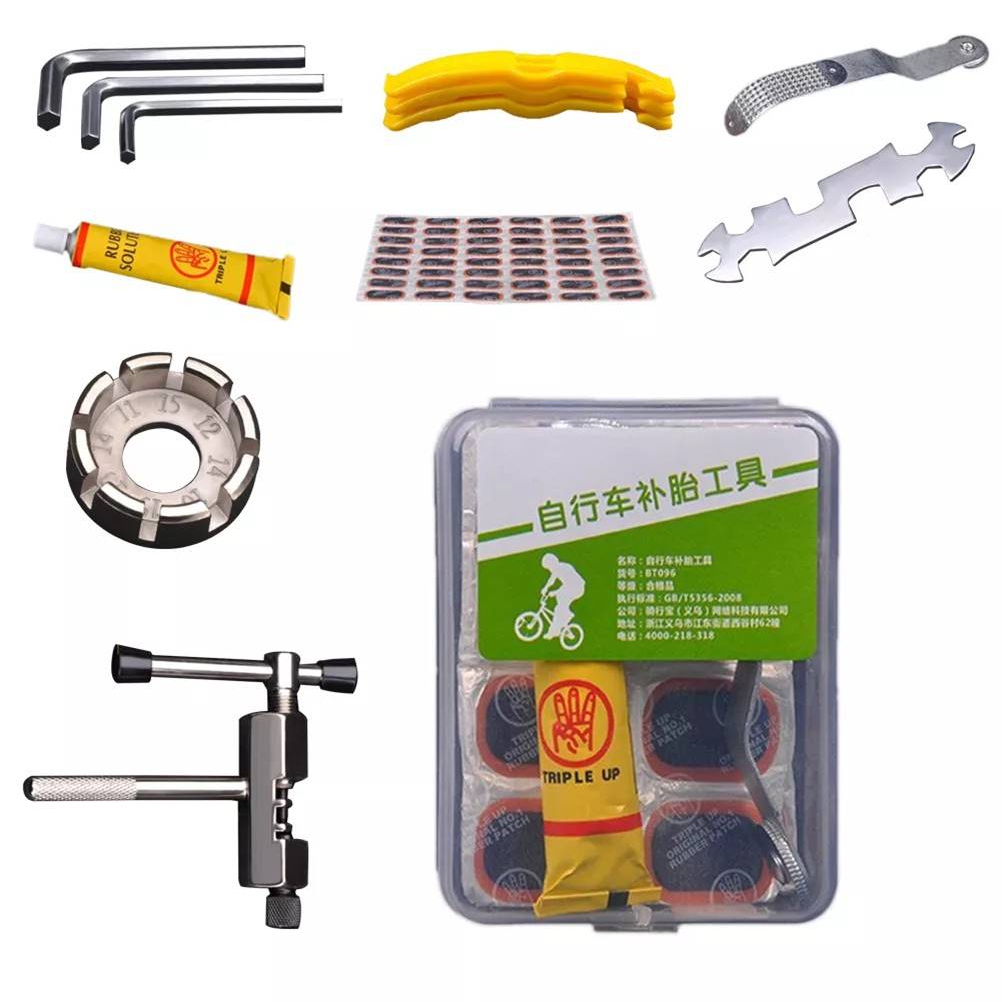 Kit Ferramenta Remendo Para bike Chave Regulagem Do Freio Apertar Raio Espátula Pneu Câmera Chave Tira Corrente R-A10