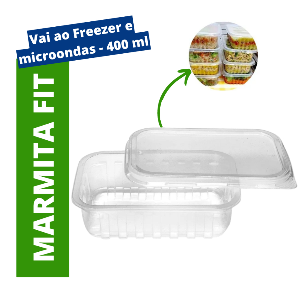 Marmita Fit 400 ml com Tampa para Freezer e Microondas - G303 ...
