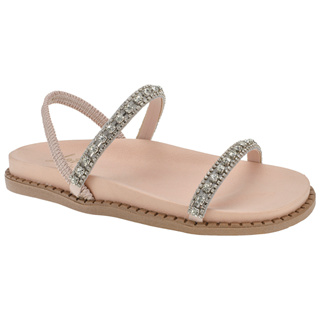 Sandalia  Feminina Papete  Biirkem com Strass Brilho  e Elastico  Blogueira 040