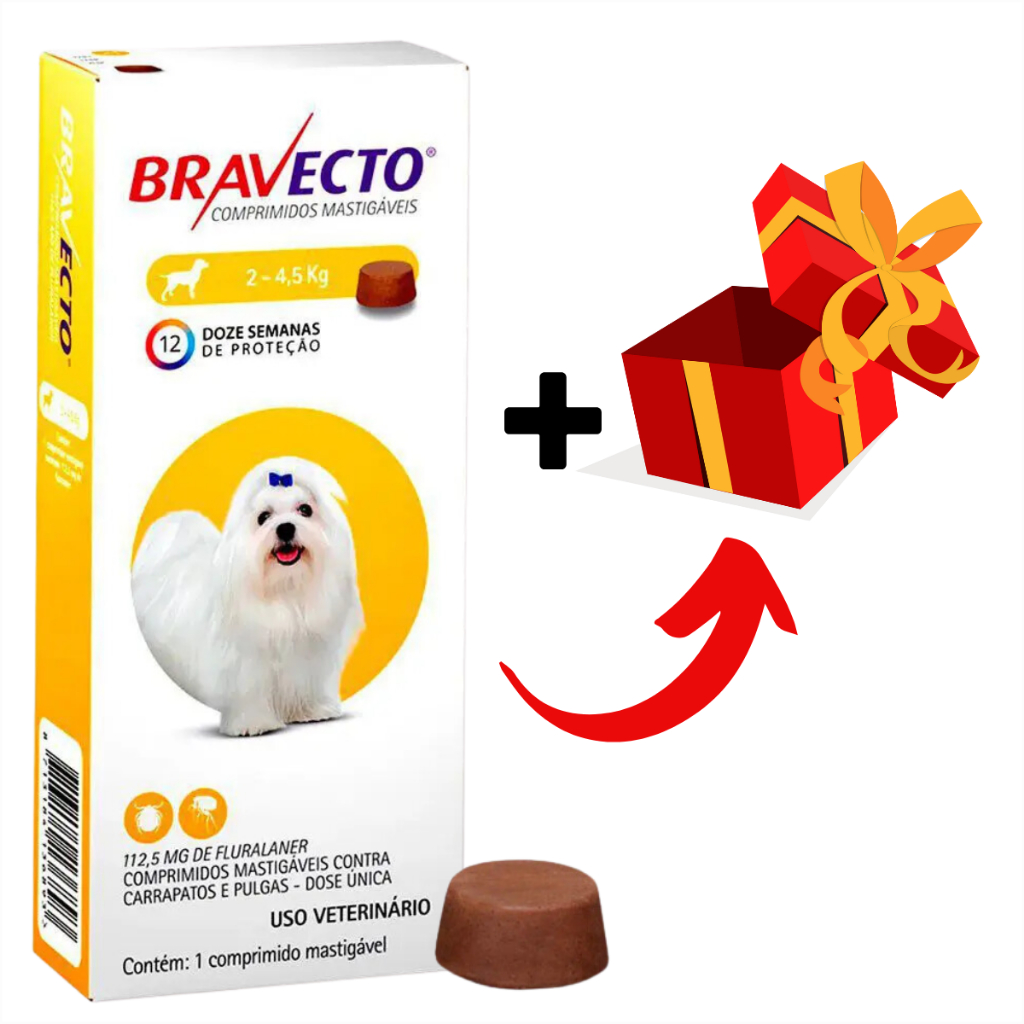 BRAVECTO – Antipulgas e Carrapatos Para Cães de 2 a 4,5 kg