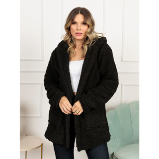 Casaco Feminino Max Teddy Pelúcia Manga Longa