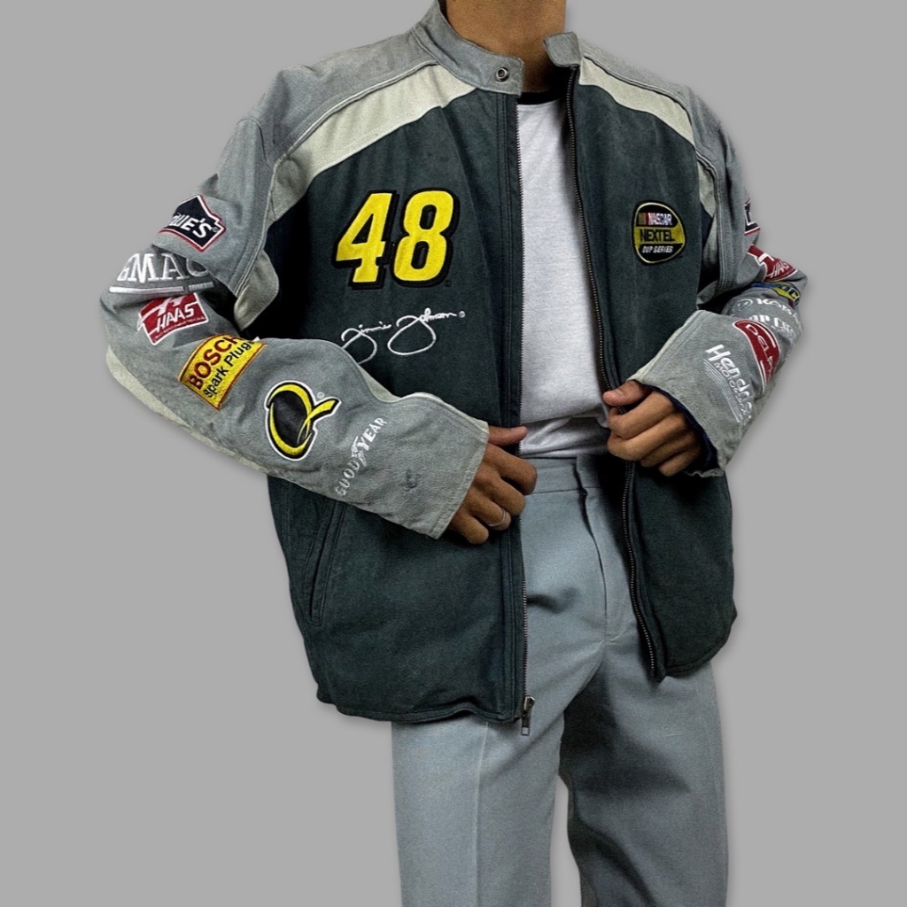Jaqueta NASCAR (JIMMIE JOHNSON) X WILSONS LEATHER Vintage em Couro