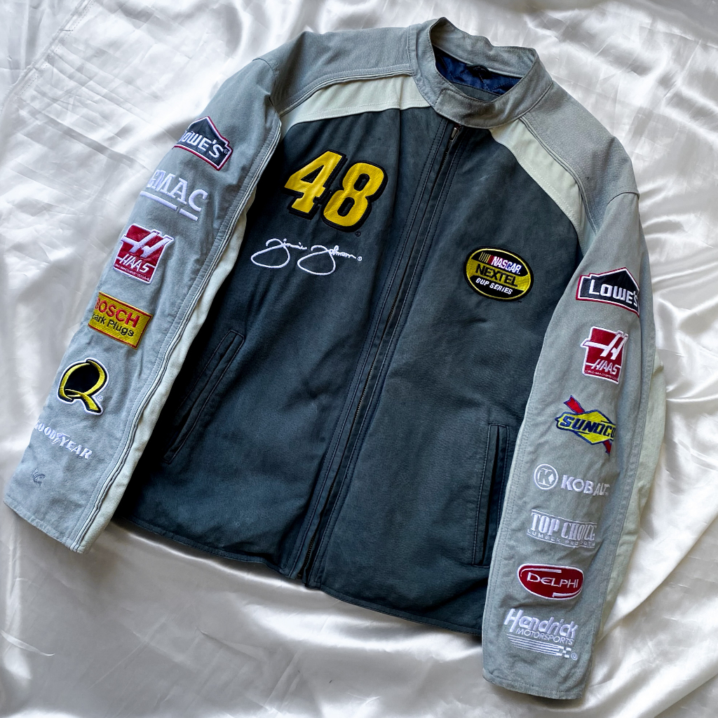 Jaqueta NASCAR (JIMMIE JOHNSON) X WILSONS LEATHER Vintage em Couro