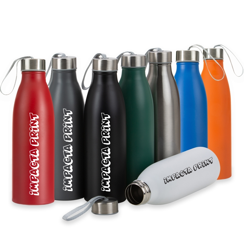 Garrafa Inox de 750ML Personalizada Com Logo - Nome - Frase - Time
