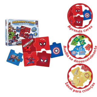 JOGO AGRUPANDO AS CORES EDUCATIVO PERSONAGENS MARVEL em Oferta na Shopee