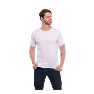 Camiseta 100% poliester Branca Esportes/Casual/Trabalho