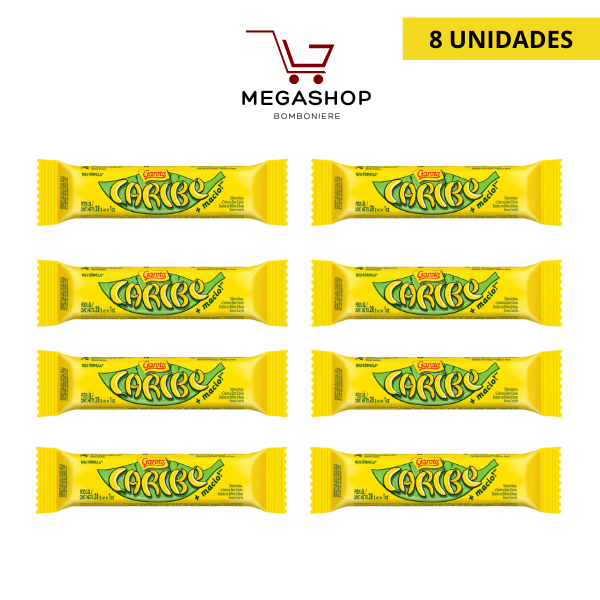 Chocolate GAROTO Caribe chocolate ao leite com um recheio sabor banana 28g x 8 UND Shopee Brasil