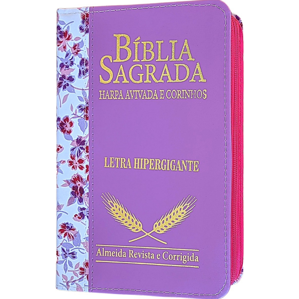Bíblia Sagrada Com Harpa Feminina Ziper Letra Gigante | Shopee Brasil