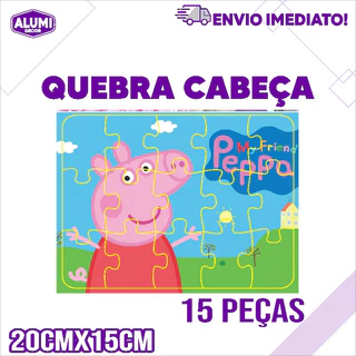 Quebra Cabeça Adesivado personagem em MDF 2.8mm Cores, Lembrancinhas, Teste de Memória MENINA