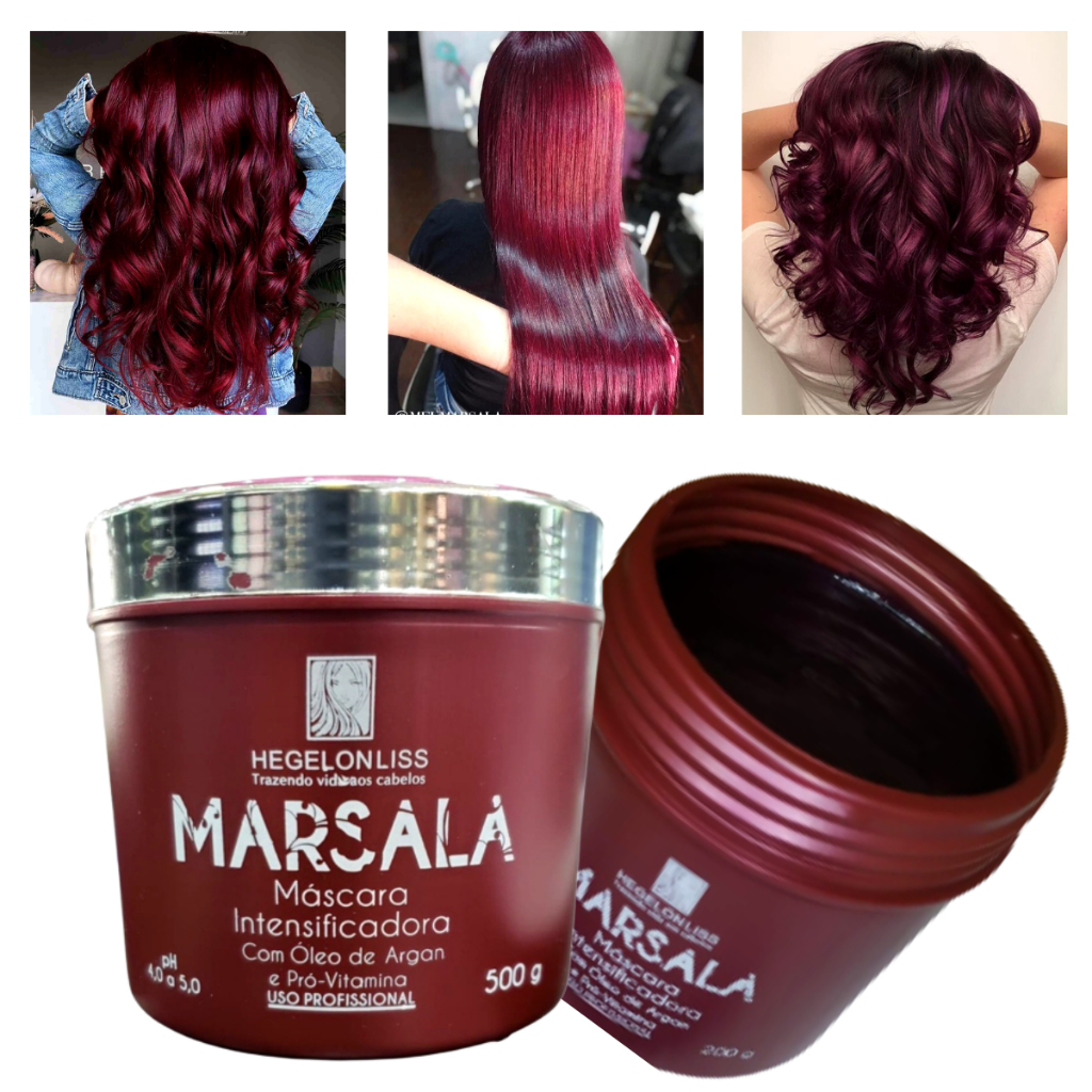 Mascara Matizadora Marsala Cor aos cabelos marsala 500g Shopee Brasil